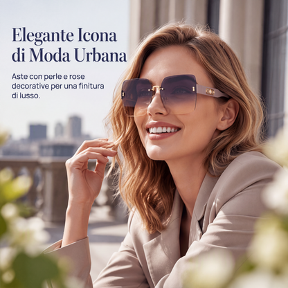 Occhiali da sole quadrati senza montatura per donna