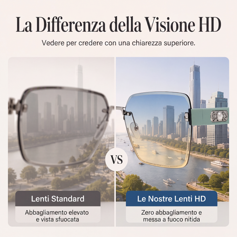 Occhiali da sole quadrati senza montatura per donna