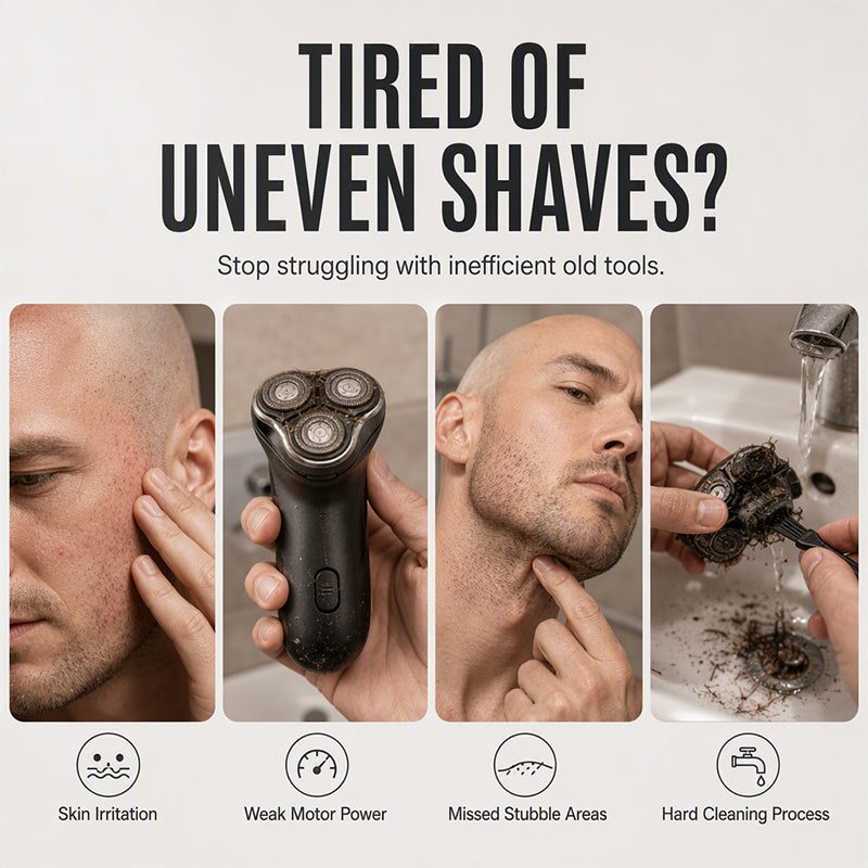 Groomer Smart 2-in-1 💈✂️🪒 Il regolatore di toelettatura taglia senza strappare i peli, con testina flessibile che segue le curve del corpo, adatto per capelli, barba e peli corporei per una rifinitura confortevole e ordinata ogni giorno.