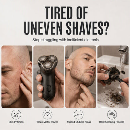 Groomer Smart 2-in-1 💈✂️🪒 Il regolatore di toelettatura taglia senza strappare i peli, con testina flessibile che segue le curve del corpo, adatto per capelli, barba e peli corporei per una rifinitura confortevole e ordinata ogni giorno.