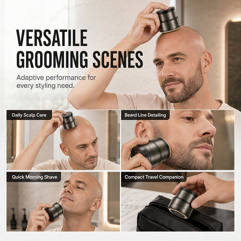 Groomer Smart 2-in-1 💈✂️🪒 Il regolatore di toelettatura taglia senza strappare i peli, con testina flessibile che segue le curve del corpo, adatto per capelli, barba e peli corporei per una rifinitura confortevole e ordinata ogni giorno.