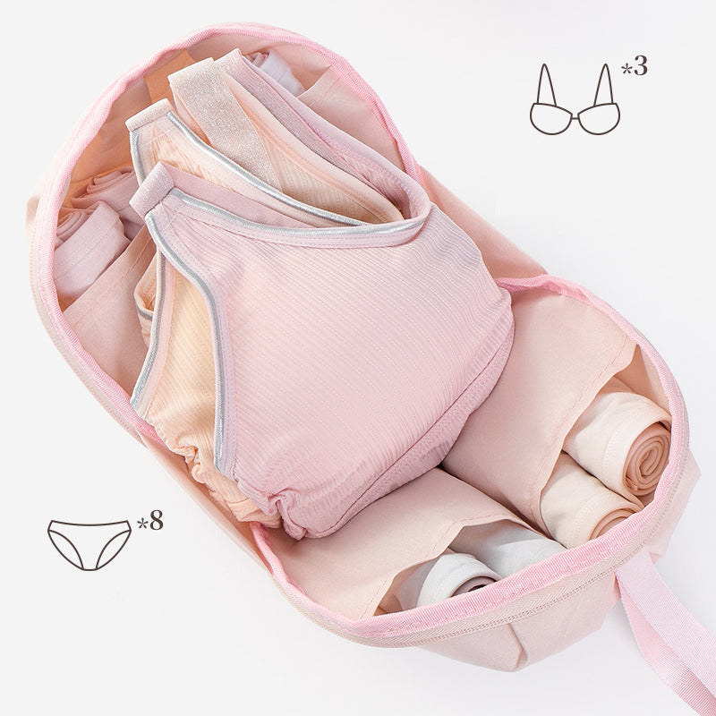Pochette portabiancheria 🩱📦🧵🔗🎗️,manico resistente e cerniera fluida, riponi la biancheria intima separatamente, evitando che si rovini nel bagaglio.