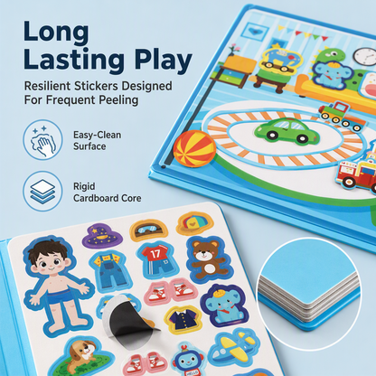 Libro Magnetico Pieghevole per Bambini con Puzzle a Scene - Giocattolo Educativo per Maschi e Femmine