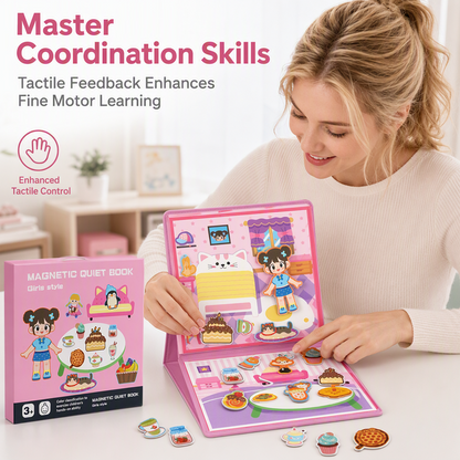 Libro Magnetico Pieghevole per Bambini con Puzzle a Scene - Giocattolo Educativo per Maschi e Femmine