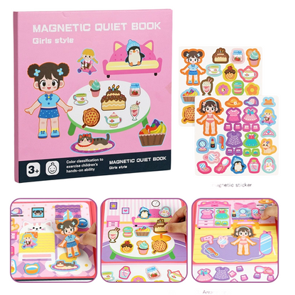 Libro Magnetico Pieghevole per Bambini con Puzzle a Scene - Giocattolo Educativo per Maschi e Femmine