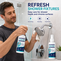 Spray anticalcare per doccia 🚿🛁💧 Rimuove depositi di calcare su rubinetti e soffioni, formato compatto da 50ml, basta spruzzare e lasciare agire per ridurre il lavoro di pulizia e mantenere gli accessori del bagno luminosi.