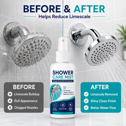 Spray anticalcare per doccia 🚿🛁💧 Rimuove depositi di calcare su rubinetti e soffioni, formato compatto da 50ml, basta spruzzare e lasciare agire per ridurre il lavoro di pulizia e mantenere gli accessori del bagno luminosi.