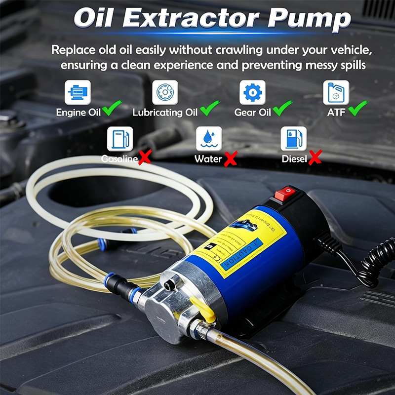 🛍️Pompa Portatile per Olio Motore e Cambio 12V/24V – Motore in Rame, con Tubi e Scatola di Stoccaggio 🔧