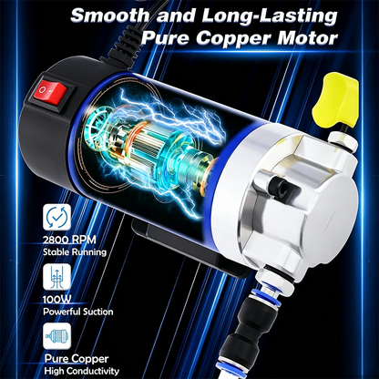 🛍️Pompa Portatile per Olio Motore e Cambio 12V/24V – Motore in Rame, con Tubi e Scatola di Stoccaggio 🔧