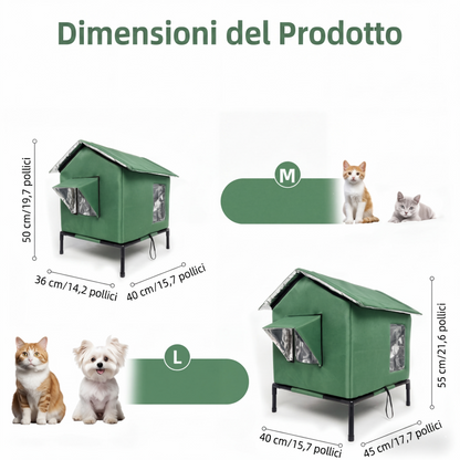 Casetta per gatti da esterno rialzata ❄️🐈🌧️