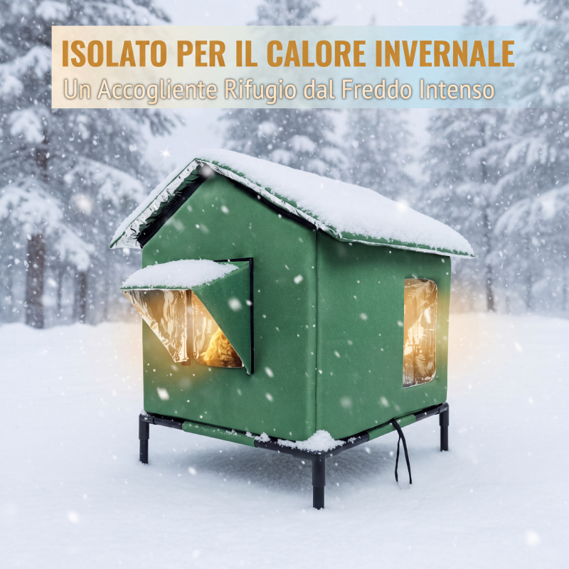 Casetta per gatti da esterno rialzata ❄️🐈🌧️