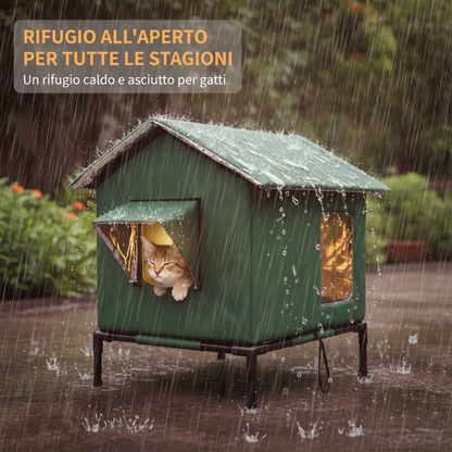 Casetta per gatti da esterno rialzata ❄️🐈🌧️
