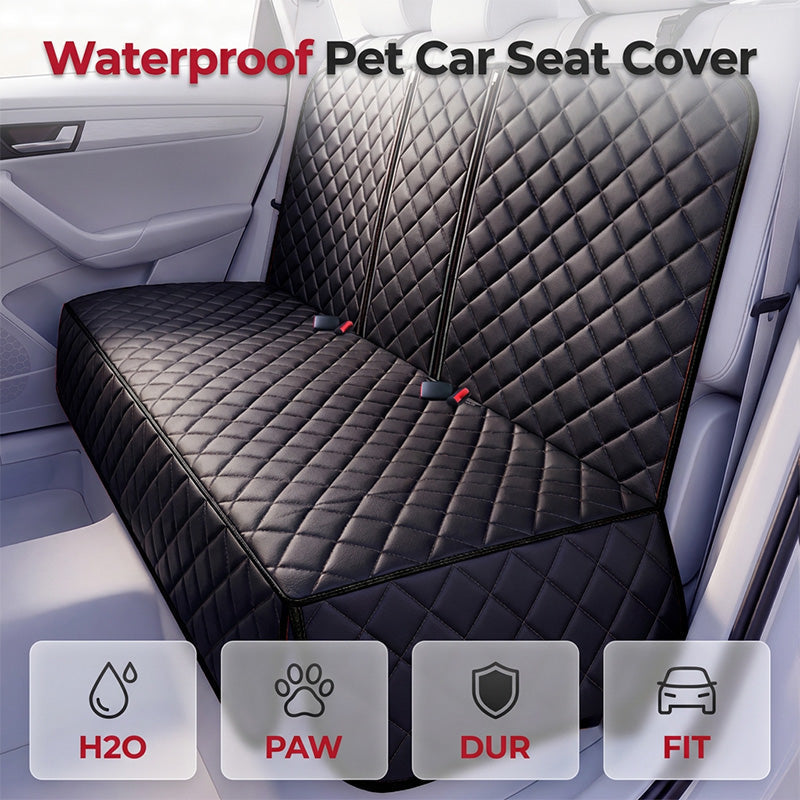 🐶Copertura Auto Impermeabile per Cani 💧🤐📏 Copertura realizzata in tessuto Oxford impermeabile con strato EPE, dotata di cerniera divisoria e dimensioni 34×35×8 cm, protegge la tappezzeria dell’auto da fango e liquidi durante gli spostamenti con il cane.