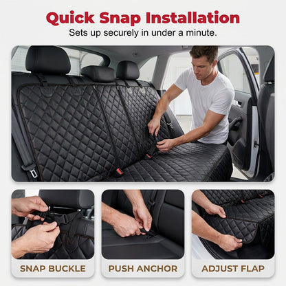 🐶Copertura Auto Impermeabile per Cani 💧🤐📏 Copertura realizzata in tessuto Oxford impermeabile con strato EPE, dotata di cerniera divisoria e dimensioni 34×35×8 cm, protegge la tappezzeria dell’auto da fango e liquidi durante gli spostamenti con il cane.