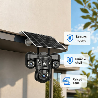 📡 OFFERTA LIMITATA 70% DI SCONTO! ⚡ Telecamera di Sicurezza WiFi Solare a Triplo Obiettivo – Smart, Wireless, Per Ogni Clima ☀️