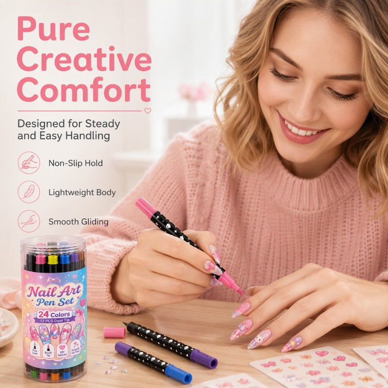 🔥 -50% Oggi: Set Penne per Nail Art a Doppia Punta – 24 colori vibranti, tratti precisi e riempimento fluido. Ideale per manicure fai da te. 💅🎨