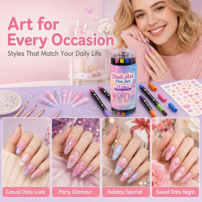 🔥 -50% Oggi: Set Penne per Nail Art a Doppia Punta – 24 colori vibranti, tratti precisi e riempimento fluido. Ideale per manicure fai da te. 💅🎨