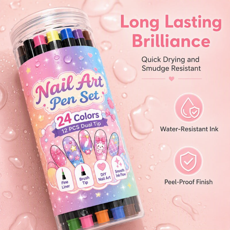 🔥 -50% Oggi: Set Penne per Nail Art a Doppia Punta – 24 colori vibranti, tratti precisi e riempimento fluido. Ideale per manicure fai da te. 💅🎨