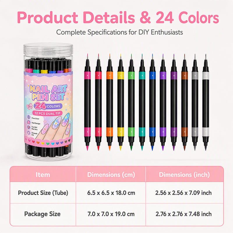 🔥 -50% Oggi: Set Penne per Nail Art a Doppia Punta – 24 colori vibranti, tratti precisi e riempimento fluido. Ideale per manicure fai da te. 💅🎨