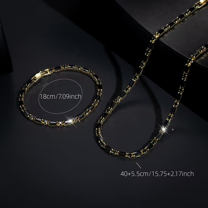 Set Collana e Bracciale da Uomo in zirconia cubica 💎👔💖 Design pulito con zirconia cubica, struttura leggera e catena regolabile, completa qualsiasi outfit e dona un aspetto curato per lavoro, uscite e momenti quotidiani.