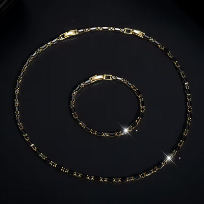 Set Collana e Bracciale da Uomo in zirconia cubica 💎👔💖 Design pulito con zirconia cubica, struttura leggera e catena regolabile, completa qualsiasi outfit e dona un aspetto curato per lavoro, uscite e momenti quotidiani.