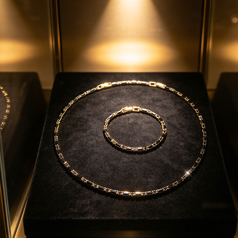 Set Collana e Bracciale da Uomo in zirconia cubica 💎👔💖 Design pulito con zirconia cubica, struttura leggera e catena regolabile, completa qualsiasi outfit e dona un aspetto curato per lavoro, uscite e momenti quotidiani.