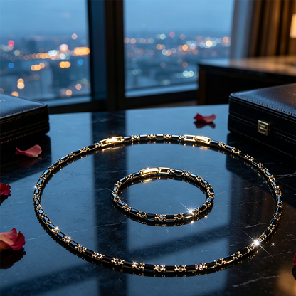 Set Collana e Bracciale da Uomo in zirconia cubica 💎👔💖 Design pulito con zirconia cubica, struttura leggera e catena regolabile, completa qualsiasi outfit e dona un aspetto curato per lavoro, uscite e momenti quotidiani.