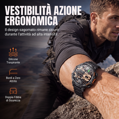 Smartwatch outdoor multifunzionale per attività sportive e fitness