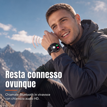 Smartwatch outdoor multifunzionale per attività sportive e fitness