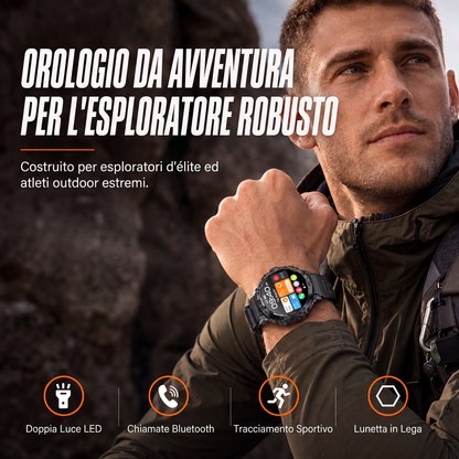 Smartwatch outdoor multifunzionale per attività sportive e fitness