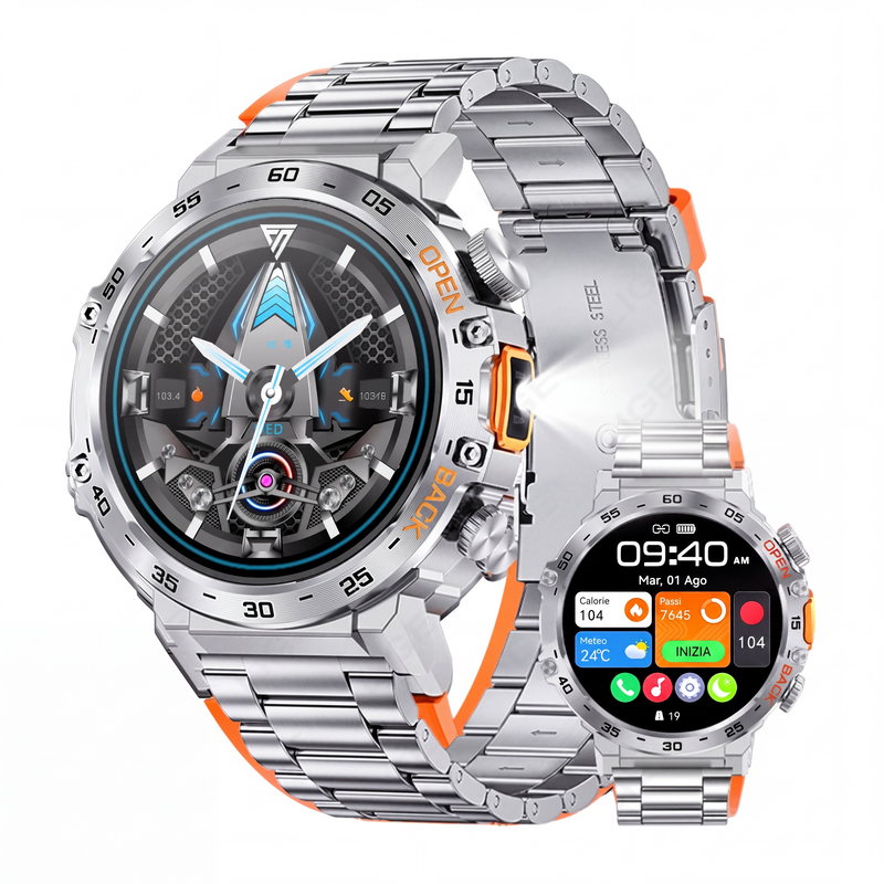 Smartwatch outdoor multifunzionale per attività sportive e fitness