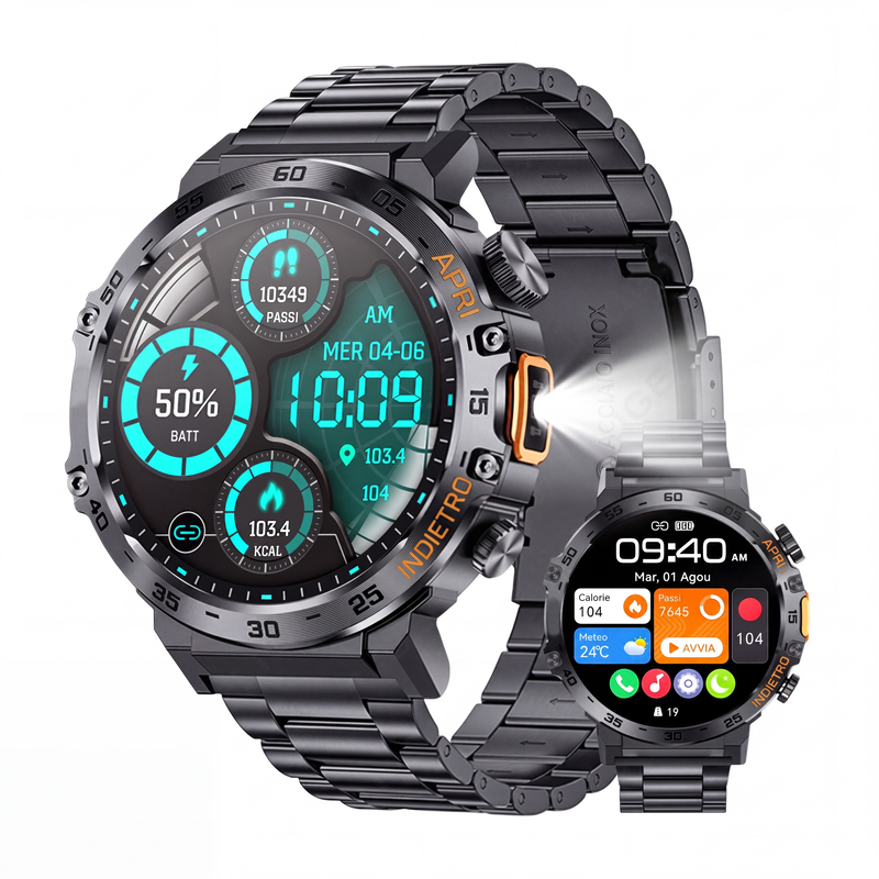 Smartwatch outdoor multifunzionale per attività sportive e fitness