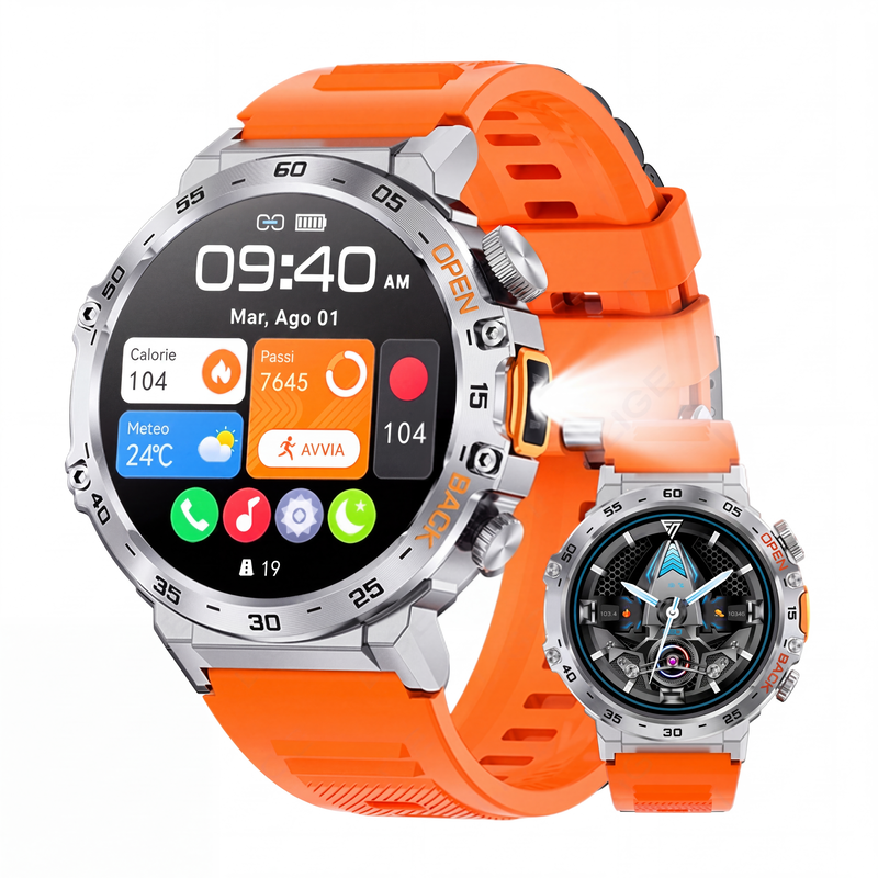 Smartwatch outdoor multifunzionale per attività sportive e fitness