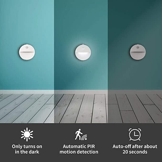Luce Notturna a Sensore di Movimento 🌙🔋🏡 Luce morbida ricaricabile senza fili con sensore di movimento, si accende automaticamente nel buio e illumina il percorso notturno senza abbagliare gli occhi e disturbare il riposo.