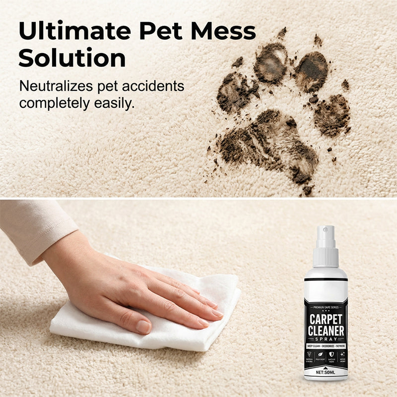 Spray Pulitore Profondo per Tappeti 🧼 | Rimuove Macchie e Odori ✨ | Micro-Schiuma per Divani, Tessuti e Interni Auto 🚗 | 50/100 ml