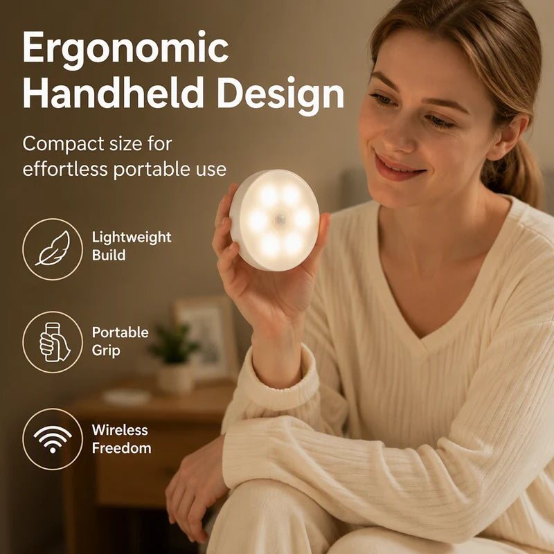 Luce Notturna a Sensore di Movimento 🌙🔋🏡 Luce morbida ricaricabile senza fili con sensore di movimento, si accende automaticamente nel buio e illumina il percorso notturno senza abbagliare gli occhi e disturbare il riposo.