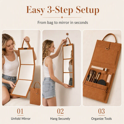 🔥 -50% Oggi: Specchio a Figura Intera Pieghevole Portatile – Leggero, riflesso chiaro e salvaspazio. Perfetto per camera da letto, appartamento e viaggi.