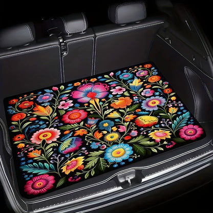 Tappeto da bagagliaio universale in velluto cristallo 🚗✨🧵 realizzato in velluto cristallo, con fondo a puntini e bordi a doppia cucitura, mantiene stabile il tappeto durante la guida e intrappola polvere e detriti per mantenere il bagagliaio ordinato.