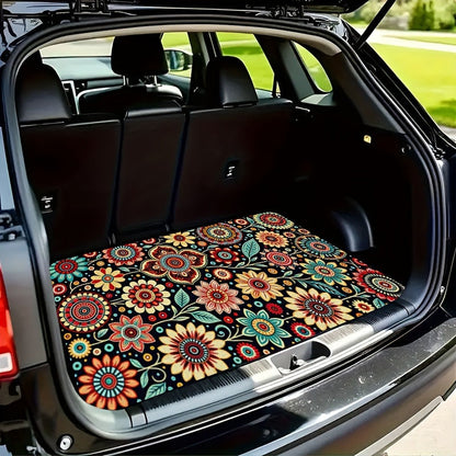 Tappeto da bagagliaio universale in velluto cristallo 🚗✨🧵 realizzato in velluto cristallo, con fondo a puntini e bordi a doppia cucitura, mantiene stabile il tappeto durante la guida e intrappola polvere e detriti per mantenere il bagagliaio ordinato.
