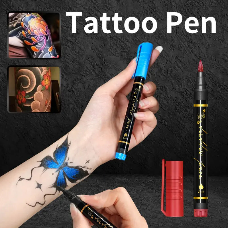 Set di pennarelli per tatuaggi temporanei in 10/15 colori 🖊️