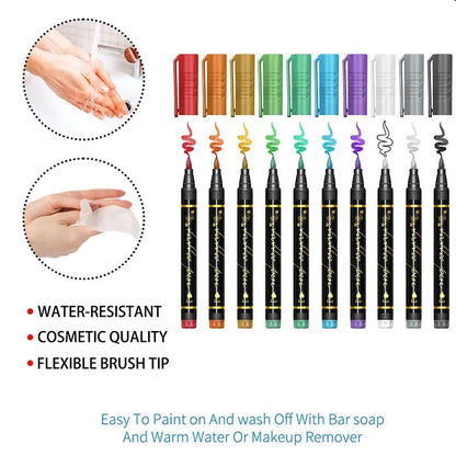 Set di pennarelli per tatuaggi temporanei in 10/15 colori 🖊️