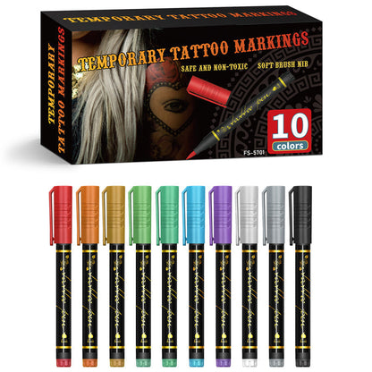 Set di pennarelli per tatuaggi temporanei in 10/15 colori 🖊️