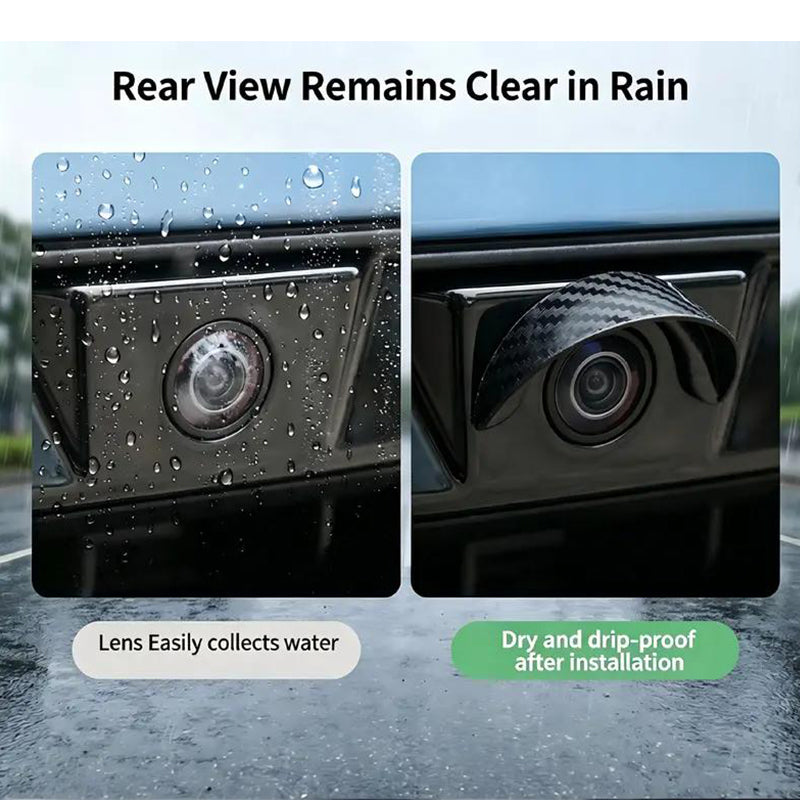 🛡️Copertura protettiva per telecamera auto, sicurezza di guida per tutta la famiglia 💧Deflusso acqua｜☀️Protezione solare 👧👦Garantisce visione posteriore priva di ostacoli durante i viaggi familiari. 🔩Si fissa rapidamente senza forature!