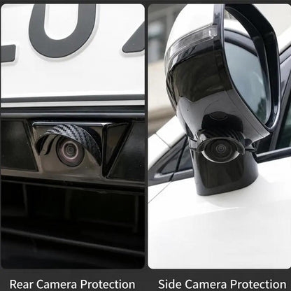 🛡️Copertura protettiva per telecamera auto, sicurezza di guida per tutta la famiglia 💧Deflusso acqua｜☀️Protezione solare 👧👦Garantisce visione posteriore priva di ostacoli durante i viaggi familiari. 🔩Si fissa rapidamente senza forature!