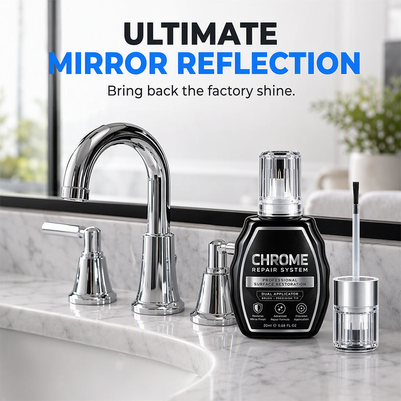 Liquido Restauratore per Cromo ✨🖊️⚡ Dotato di doppio applicatore preciso e formula antiossidante, rimuove l’annerimento metallico e crea una barriera protettiva, restituendo brillantezza duratura a tutte le tue superfici in cromo e acciaio.