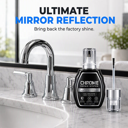 Liquido Restauratore per Cromo ✨🖊️⚡ Dotato di doppio applicatore preciso e formula antiossidante, rimuove l’annerimento metallico e crea una barriera protettiva, restituendo brillantezza duratura a tutte le tue superfici in cromo e acciaio.