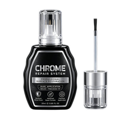 Liquido Restauratore per Cromo ✨🖊️⚡ Dotato di doppio applicatore preciso e formula antiossidante, rimuove l’annerimento metallico e crea una barriera protettiva, restituendo brillantezza duratura a tutte le tue superfici in cromo e acciaio.