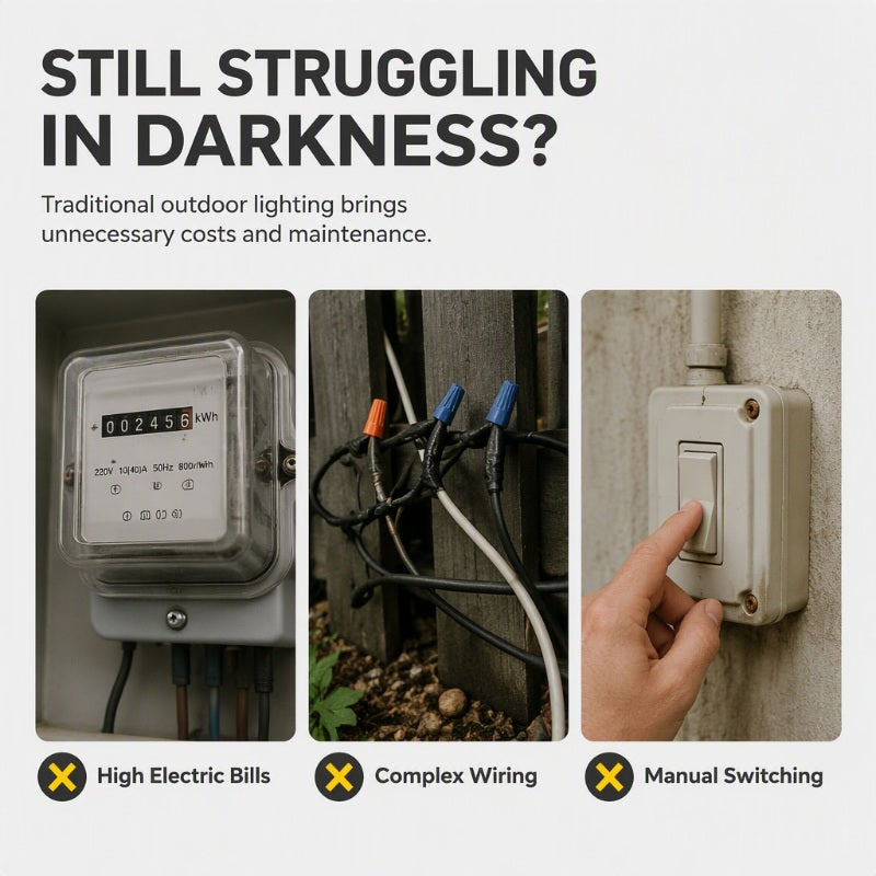 Lampada solare da esterno 🏡💡☀️Senza cablaggio, con doppia tonalità di luce e ricarica solare, resiste al maltempo e illumina comodamente giardini e terrazzi senza costi elettrici.