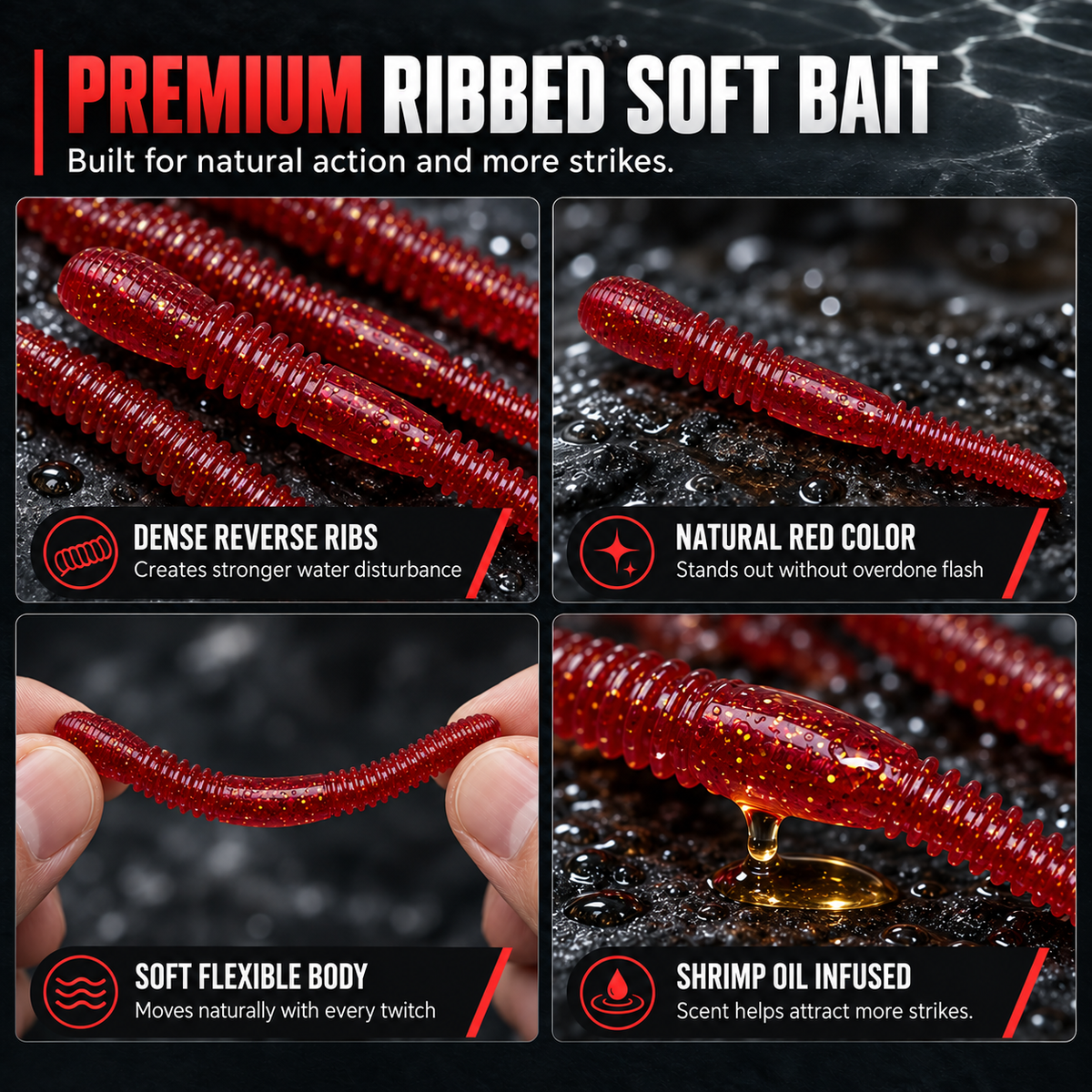 ⏳ SCONTO 50% LIMITATO! 🎣 Esche artificiali morbide a verme! ✅Migliaia di clienti soddisfatti! 🐟Movimento realistico, attirano facilmente i pesci!