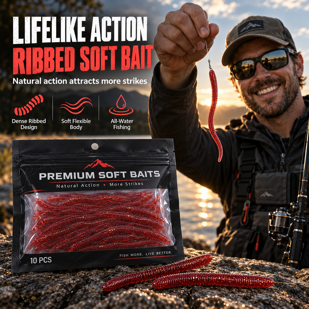 ⏳ SCONTO 50% LIMITATO! 🎣 Esche artificiali morbide a verme! ✅Migliaia di clienti soddisfatti! 🐟Movimento realistico, attirano facilmente i pesci!